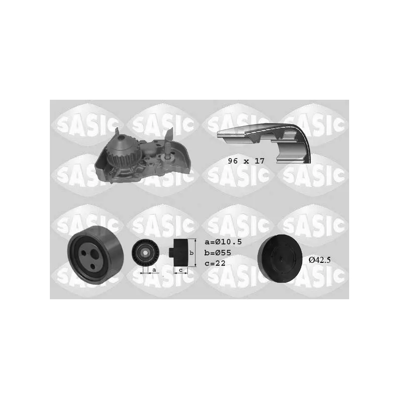 Pompe à eau + kit de courroie de distribution SASIC 3904023