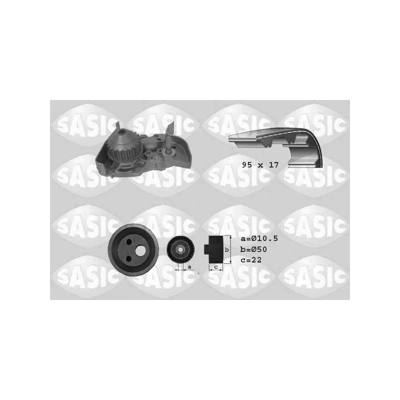 Pompe à eau + kit de courroie de distribution SASIC 3904025