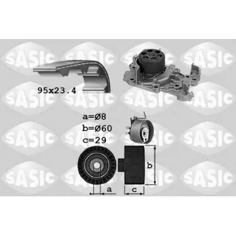 Pompe à eau + kit de courroie de distribution SASIC 3904029