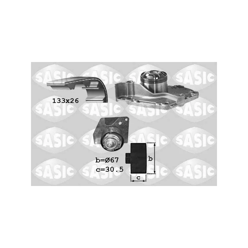 Pompe à eau + kit de courroie de distribution SASIC 3904030