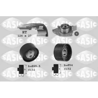 Pompe à eau + kit de courroie de distribution SASIC 3904031