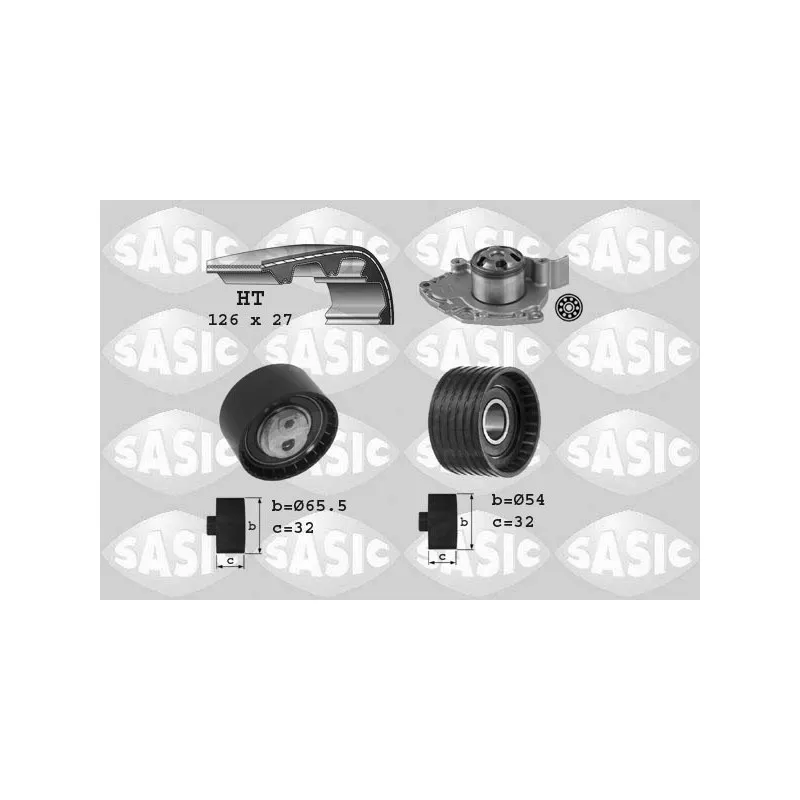 Pompe à eau + kit de courroie de distribution SASIC 3904031