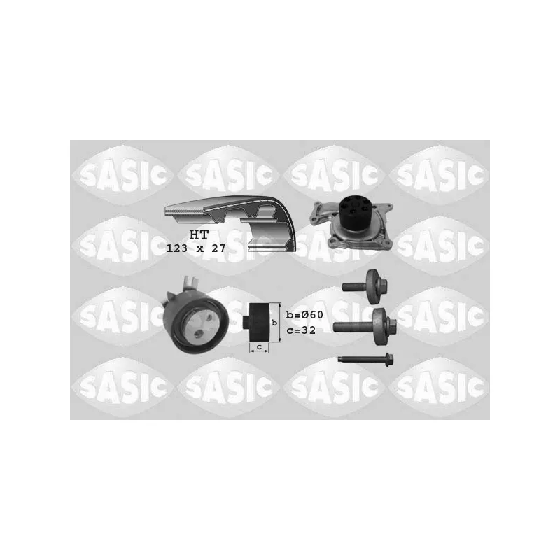 Pompe à eau + kit de courroie de distribution SASIC 3904037