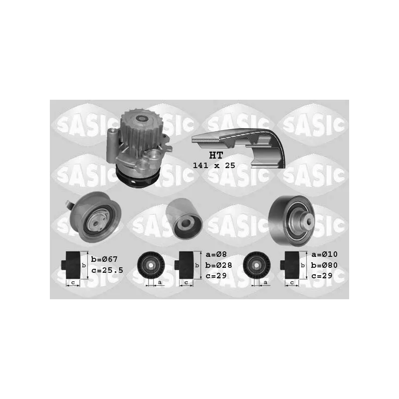 Pompe à eau + kit de courroie de distribution SASIC 3906001