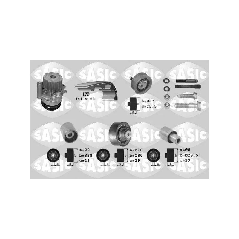 Pompe à eau + kit de courroie de distribution SASIC 3906002