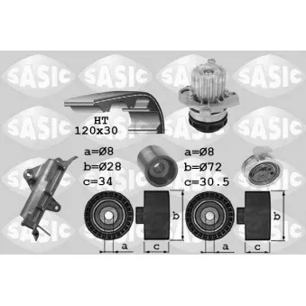 Pompe à eau + kit de courroie de distribution SASIC 3906027