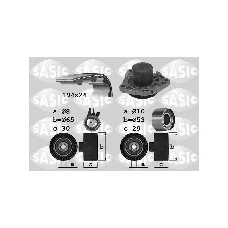 Pompe à eau + kit de courroie de distribution SASIC 3906034