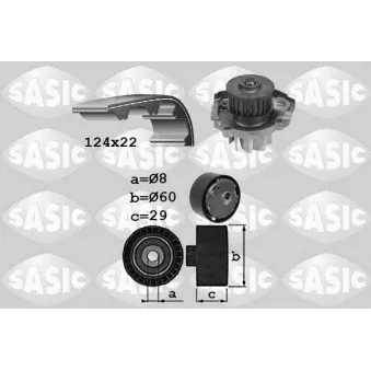 Pompe à eau + kit de courroie de distribution SASIC 3906037