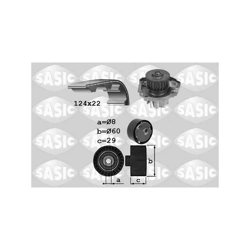 Pompe à eau + kit de courroie de distribution SASIC 3906037