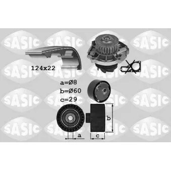 Pompe à eau + kit de courroie de distribution SASIC 3906038