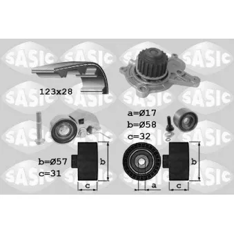 Pompe à eau + kit de courroie de distribution SASIC 3906039