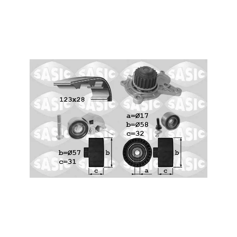 Pompe à eau + kit de courroie de distribution SASIC 3906039