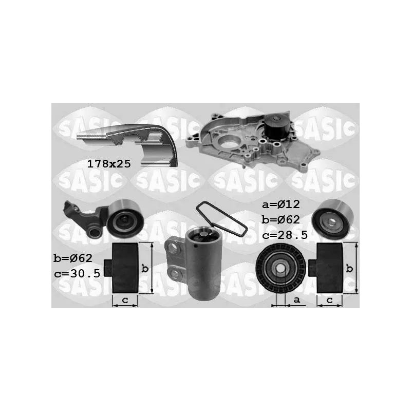 Pompe à eau + kit de courroie de distribution SASIC 3906040