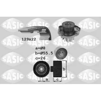 Pompe à eau + kit de courroie de distribution SASIC 3906041