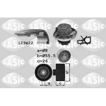Pompe à eau + kit de courroie de distribution SASIC 3906042