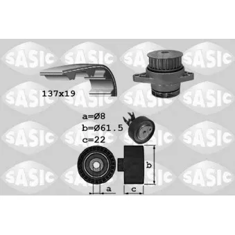 Pompe à eau + kit de courroie de distribution SASIC 3906054