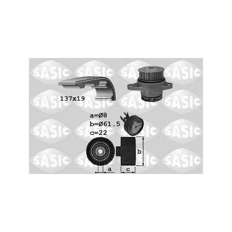 Pompe à eau + kit de courroie de distribution SASIC 3906054