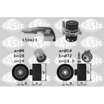 Pompe à eau + kit de courroie de distribution SASIC 3906062