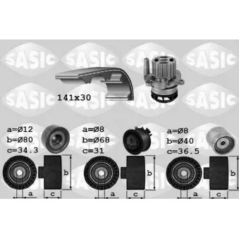Pompe à eau + kit de courroie de distribution SASIC 3906067