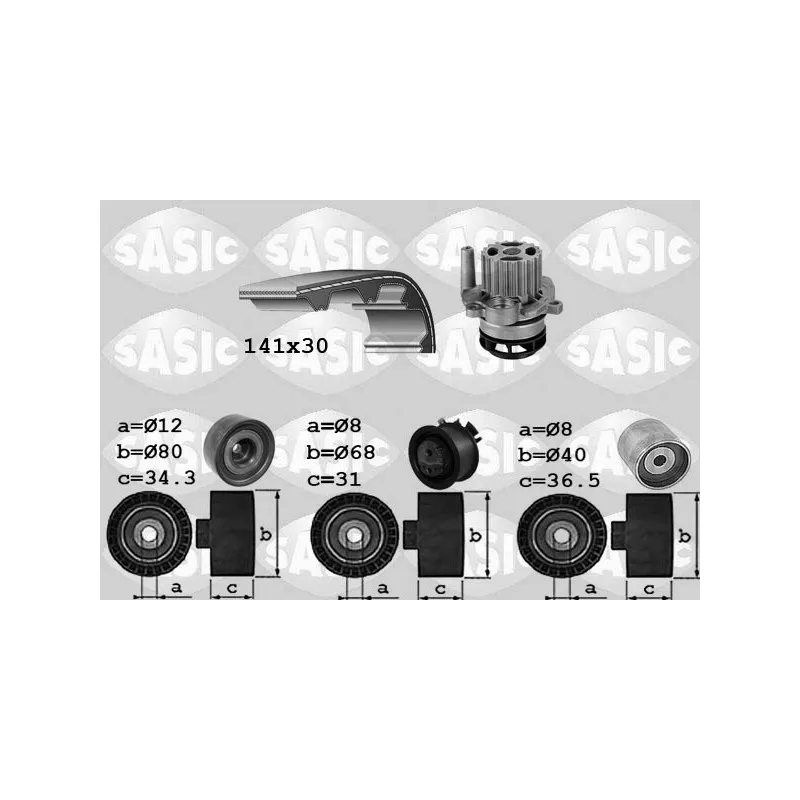 Pompe à eau + kit de courroie de distribution SASIC 3906067