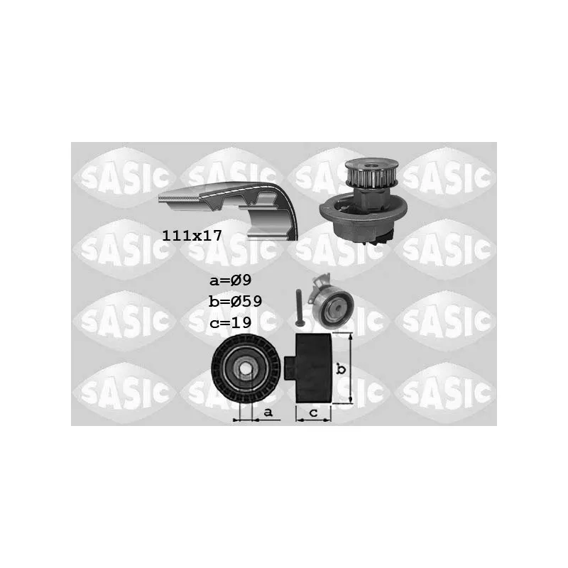 Pompe à eau + kit de courroie de distribution SASIC 3906071