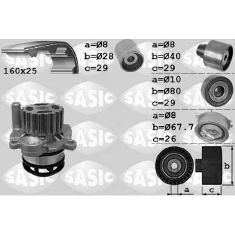 Pompe à eau + kit de courroie de distribution SASIC 3906078
