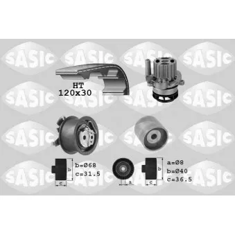 Pompe à eau + kit de courroie de distribution SASIC 3906083