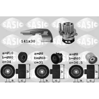 Pompe à eau + kit de courroie de distribution SASIC 3906084