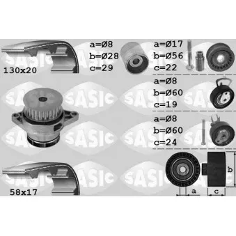 Pompe à eau + kit de courroie de distribution SASIC 3906085