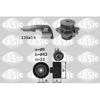 Pompe à eau + kit de courroie de distribution SASIC 3906088