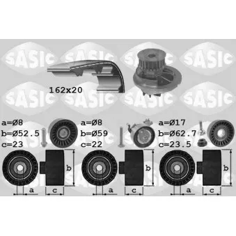 Pompe à eau + kit de courroie de distribution SASIC 3906092