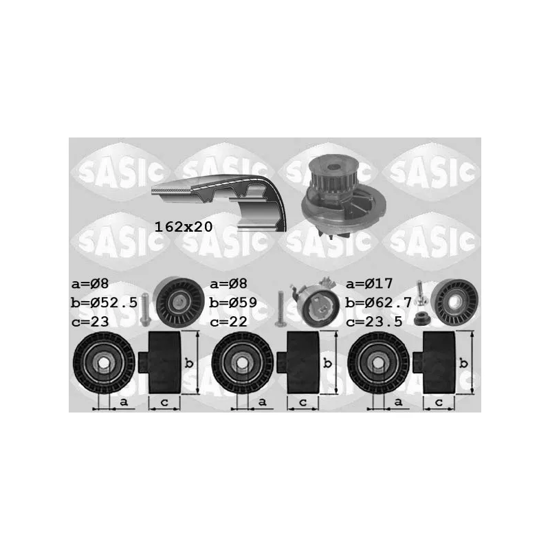 Pompe à eau + kit de courroie de distribution SASIC 3906092