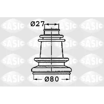 Jeu de joints-soufflets, arbre de commande avant droit SASIC 4003409