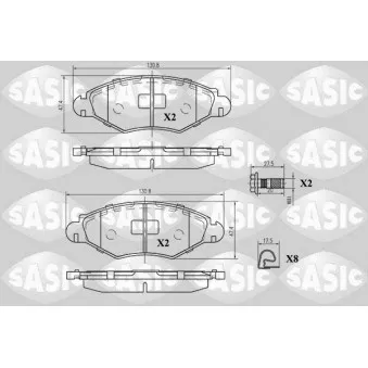 Jeu de 4 plaquettes de frein avant SASIC 6210002