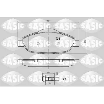 Jeu de 4 plaquettes de frein avant SASIC 6210003