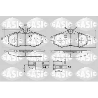 Jeu de 4 plaquettes de frein avant SASIC 6210004