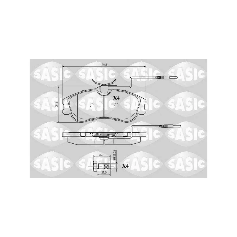 Jeu de 4 plaquettes de frein avant SASIC 6210007