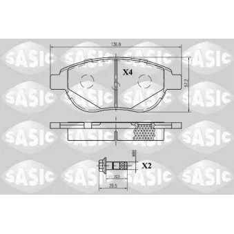 Jeu de 4 plaquettes de frein avant SASIC 6210008