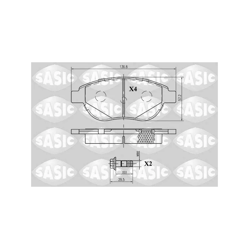 Jeu de 4 plaquettes de frein avant SASIC 6210008