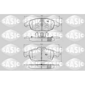 Jeu de 4 plaquettes de frein avant SASIC 6210009