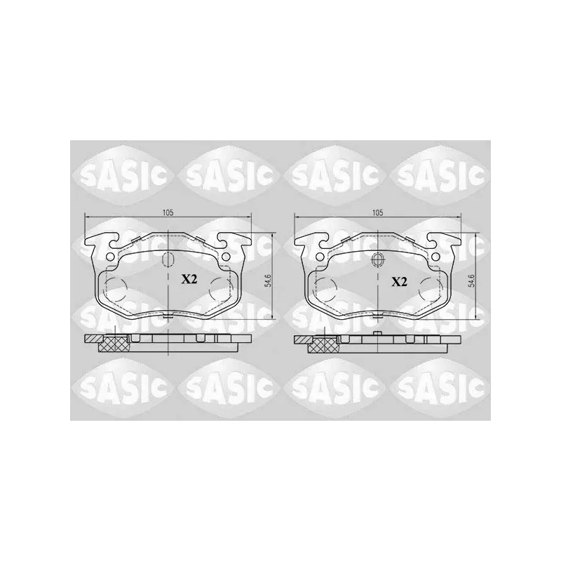Jeu de 4 plaquettes de frein arrière SASIC 6210011