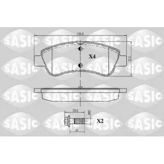 Jeu de 4 plaquettes de frein avant SASIC 6210012