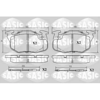 Jeu de 4 plaquettes de frein avant SASIC 6210013