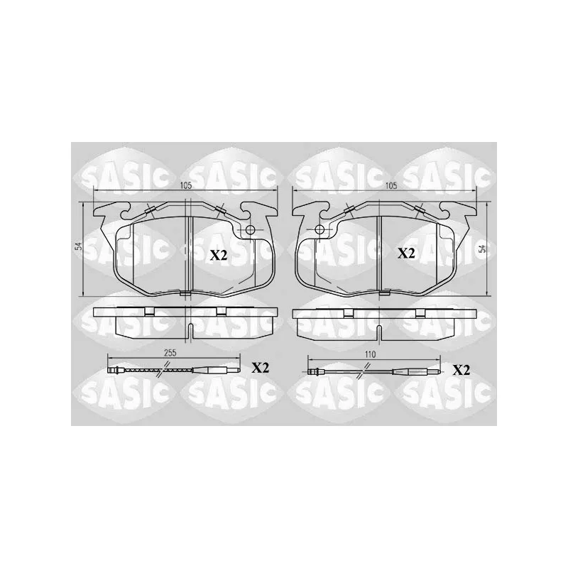 Jeu de 4 plaquettes de frein avant SASIC 6210013