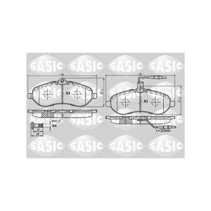 Jeu de 4 plaquettes de frein avant SASIC 6210017