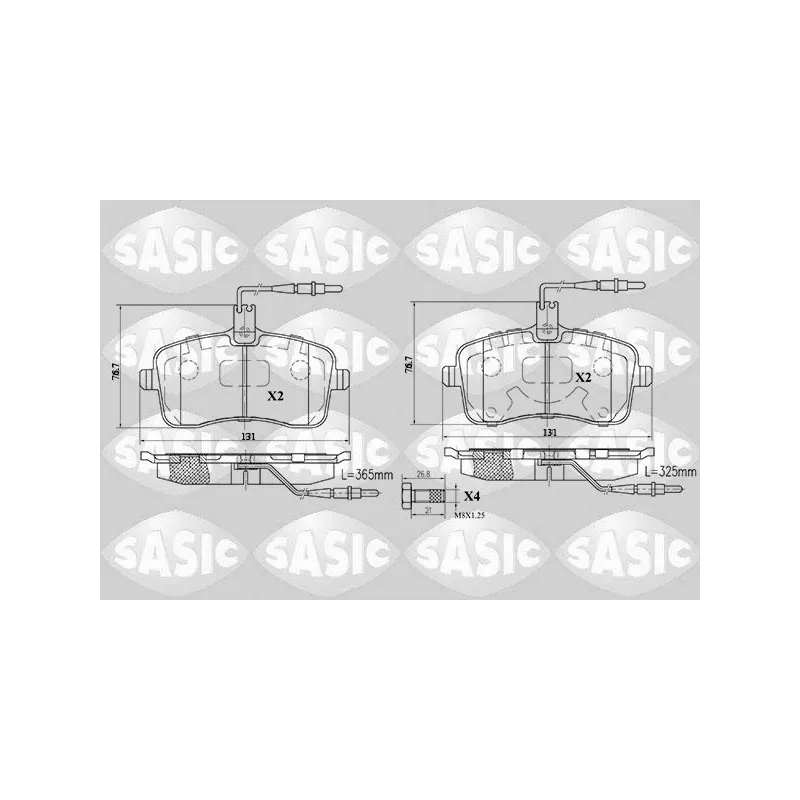 Jeu de 4 plaquettes de frein avant SASIC 6210019