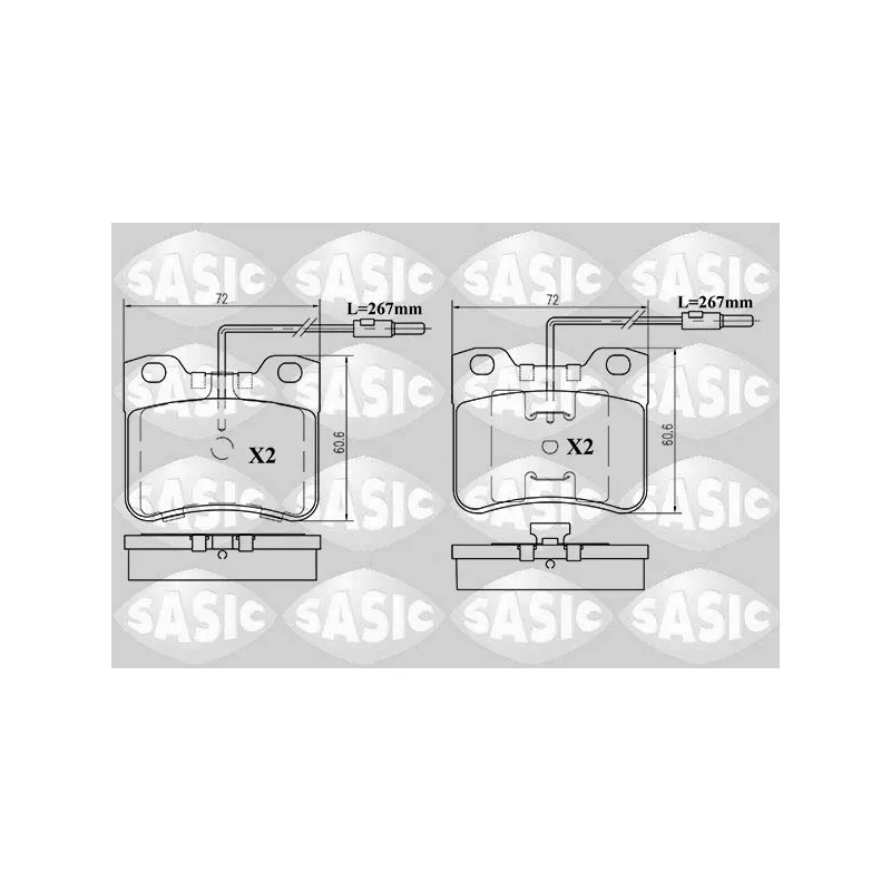 Jeu de 4 plaquettes de frein avant SASIC 6210024