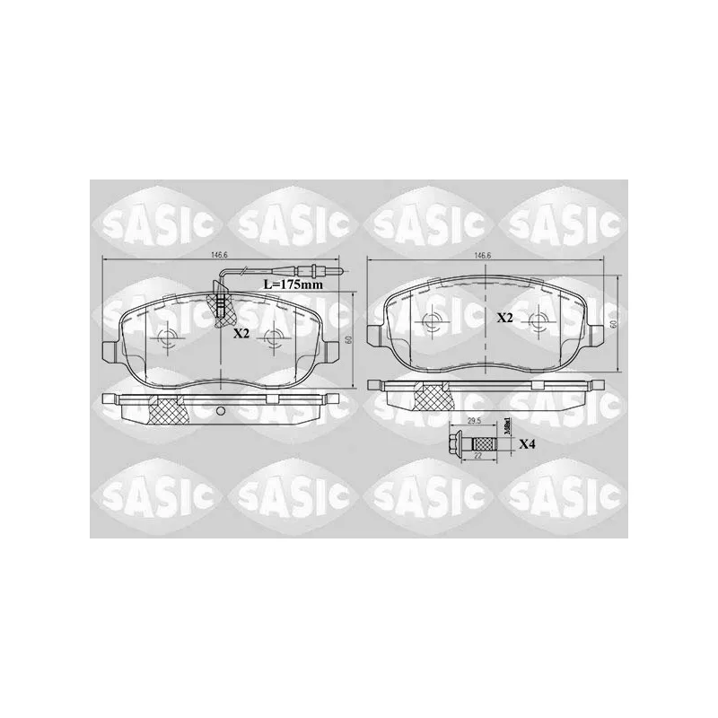 Jeu de 4 plaquettes de frein avant SASIC 6210029