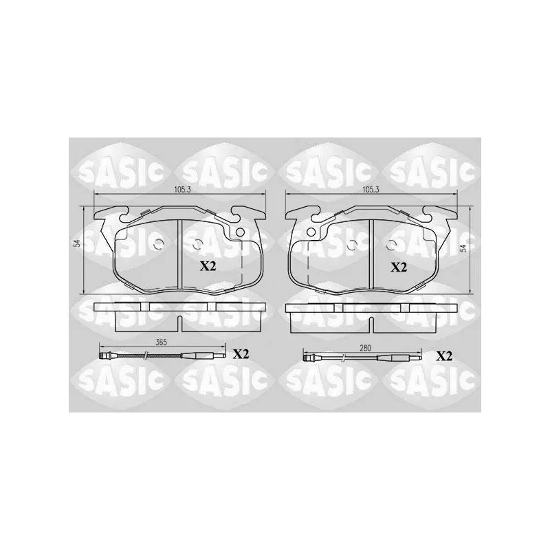Jeu de 4 plaquettes de frein avant SASIC 6210032