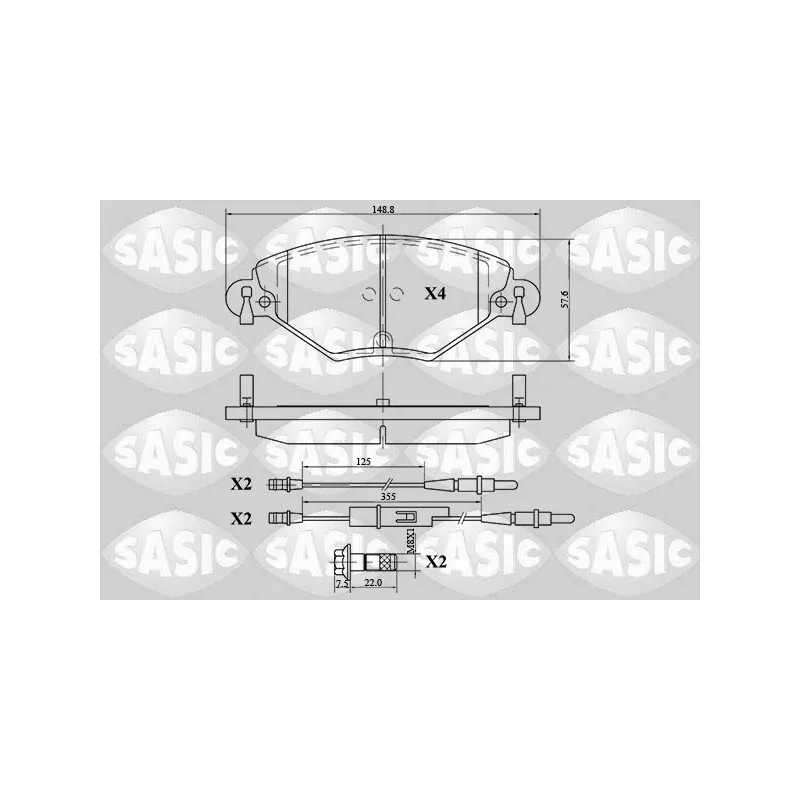 Jeu de 4 plaquettes de frein avant SASIC 6210035
